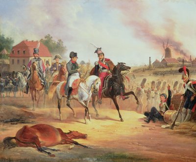 Napoleón y el Príncipe Joseph Poniatowski en la Batalla de Leipzig, 19 de octubre de 1813, 1837 de January Suchodolski